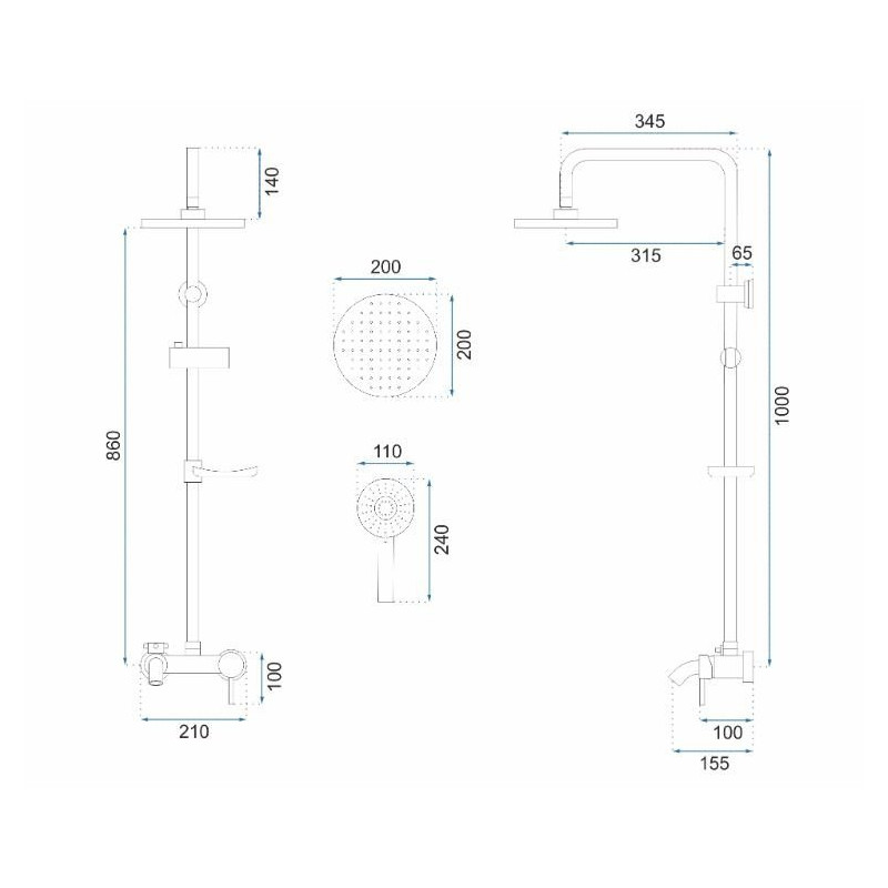 Luksusowy Zestaw Prysznicowy Luis w Złotym Wykończeniu - Elegancja Twojej Łazienki