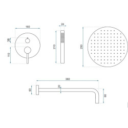 Luksusowy Zestaw Prysznicowy LUNGO Gold z Ukrytym Montażem + BOX