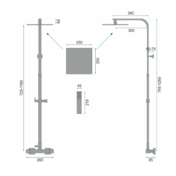 Elegancki Zestaw Prysznicowy Milan Czarny - Twoja Łazienka w Nowoczesnym Stylu!