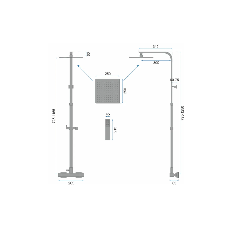 Elegancki Zestaw Prysznicowy Milan Czarny - Twoja Łazienka w Nowoczesnym Stylu!