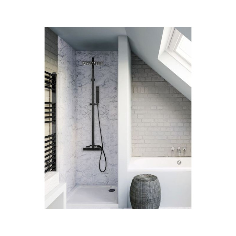 Elegancki Zestaw Prysznicowy Milan Czarny - Twoja Łazienka w Nowoczesnym Stylu!