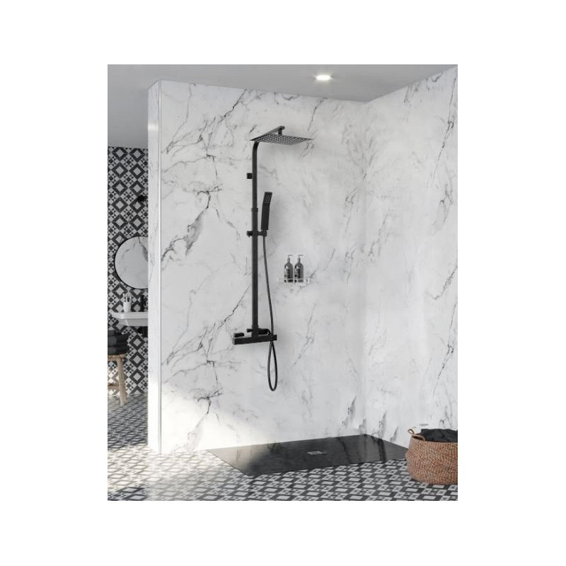 Elegancki Zestaw Prysznicowy Milan Czarny - Twoja Łazienka w Nowoczesnym Stylu!