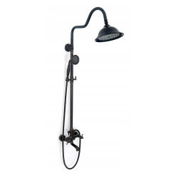 Zjawiskowy Zestaw Prysznicowy Retro Czarny z Przecieranym Wykończeniem