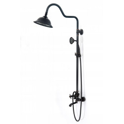 Zjawiskowy Zestaw Prysznicowy Retro Czarny z Przecieranym Wykończeniem