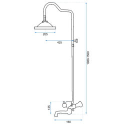 Zjawiskowy Zestaw Prysznicowy Retro Czarny z Przecieranym Wykończeniem