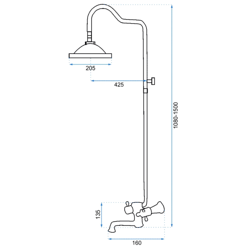 Zjawiskowy Zestaw Prysznicowy Retro Czarny z Przecieranym Wykończeniem