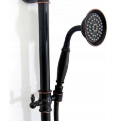 Zjawiskowy Zestaw Prysznicowy Retro Czarny z Przecieranym Wykończeniem