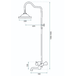 Zjawiskowy Zestaw Prysznicowy Retro Czarny z Przecieranym Wykończeniem