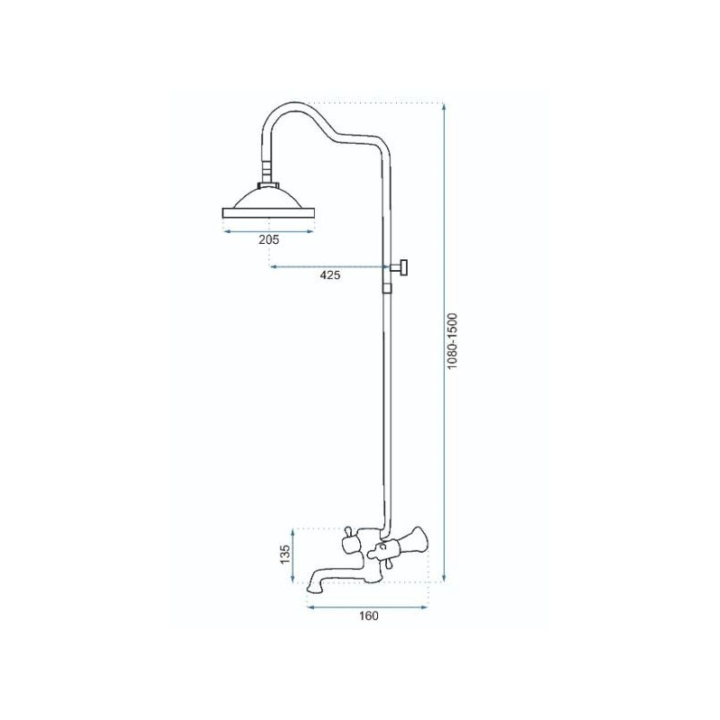 Zjawiskowy Zestaw Prysznicowy Retro Czarny z Przecieranym Wykończeniem