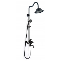 Stylowy Zestaw Prysznicowy Vintage w Czarnym Przecieranym Wykończeniu dla Twojej Łazienki