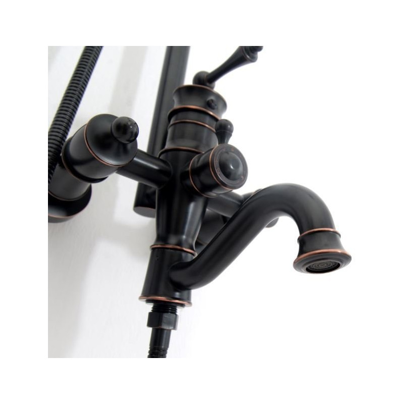 Stylowy Zestaw Prysznicowy Vintage w Czarnym Przecieranym Wykończeniu dla Twojej Łazienki