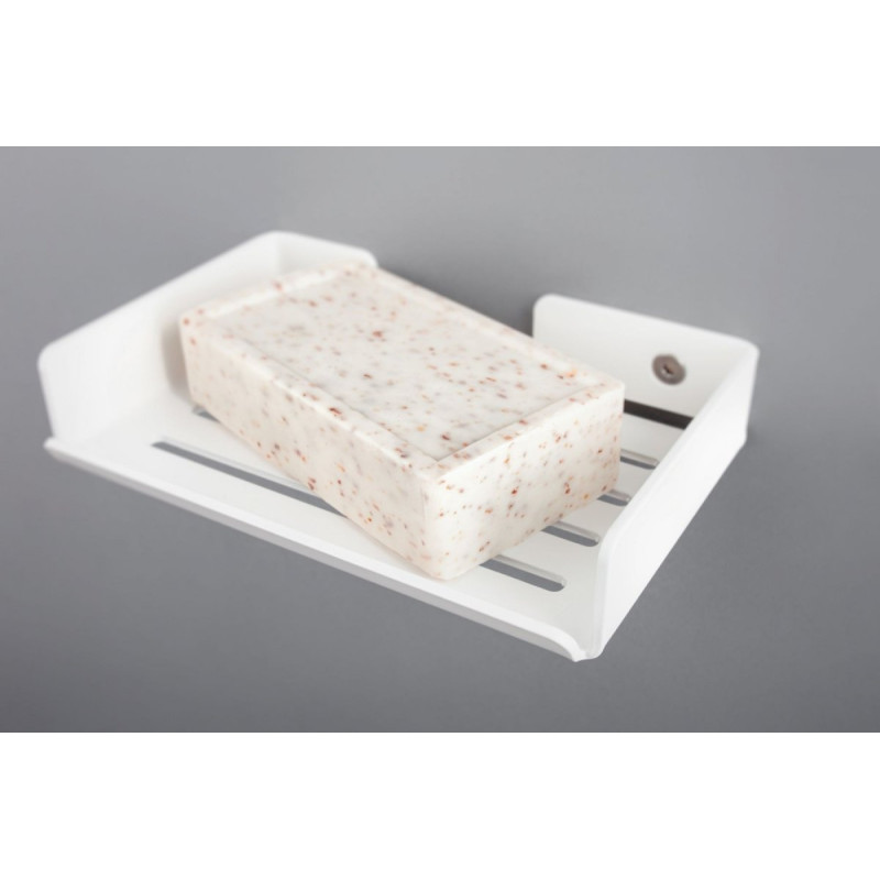 Dekoracyjna mydelniczka ścienna Bianco Mokko biały design ADM_A411