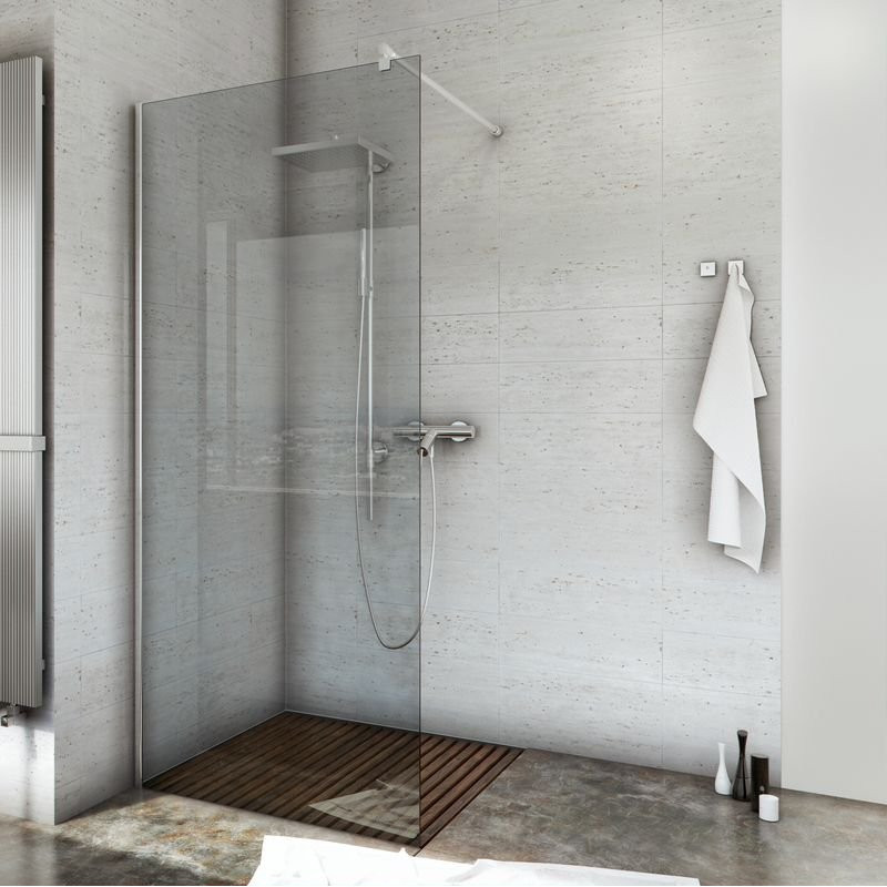 Elegancka Ścianka Prysznicowa Easy In 100 – Grafitowe Szkło, Styl i Funkcjonalność