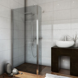 Drzwi prysznicowe narożne Easy In 100 z grafitowym szkłem i ruchomą ścianką