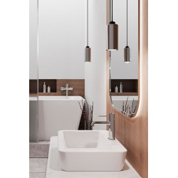 Laveo Pola bateria umywalkowa stojąca czarna