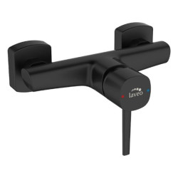 Laveo Pola bateria natryskowa ścienna czarna