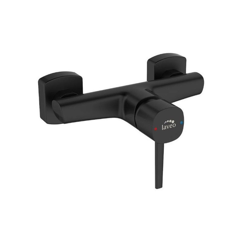 Czarna Elegancja: Bateria Ścienna Pola z Ceramiczną Głowicą