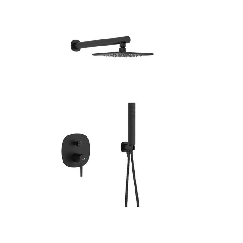 Elegancki Zestaw Natryskowy Pola - Czarne Wykończenie, Ceramika, Antykamień, 8 Lat Gwarancji