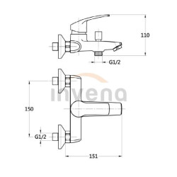 Lśniąca Bateria Wannowa Malta - Elegancja i Funkcjonalność BW-27-001