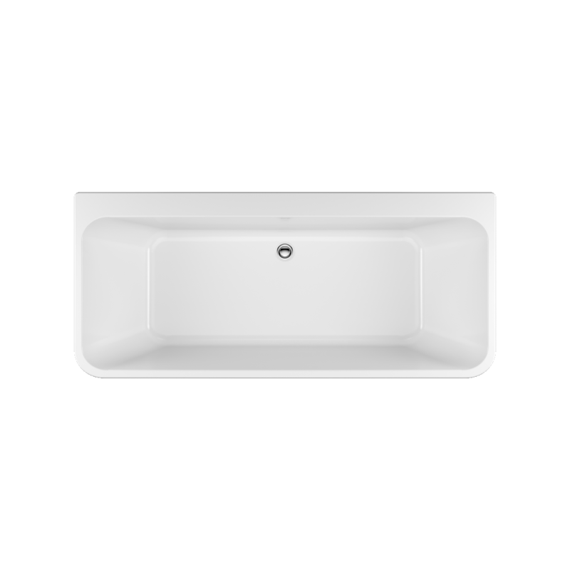 Lila 2.0 wanna prostokątna 160x73 cm przyścienna, biały połysk