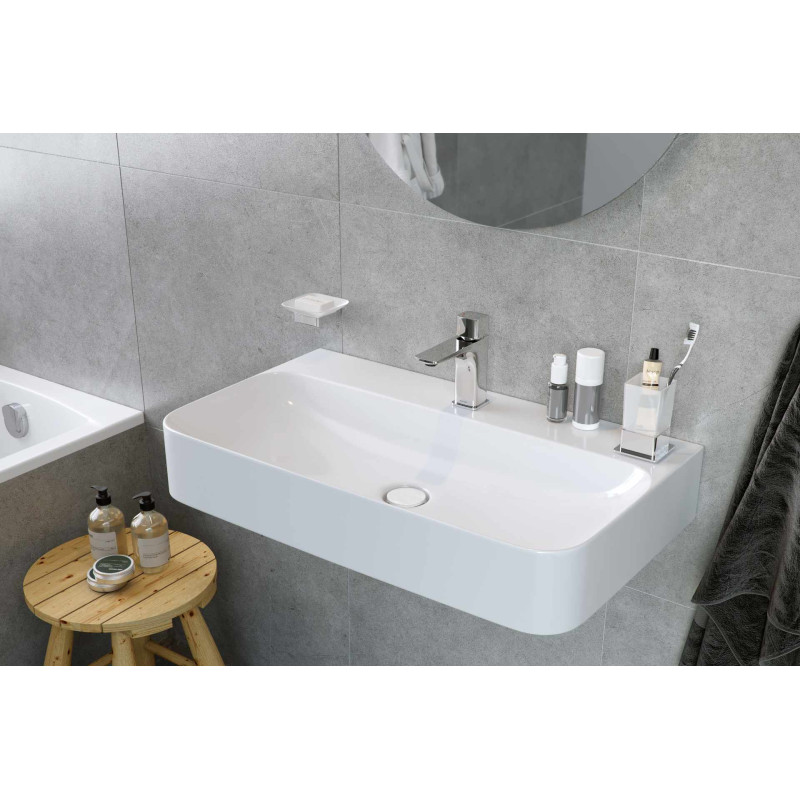 Keria Q bateria umywalkowa stojąca , chrom