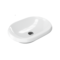 Lupio umywalka nablatowa/wpuszczana 60x40 cm owalna, biały połysk
