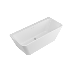 Lila 2.0 wanna prostokątna 170x75 cm przyścienna, biały połysk
