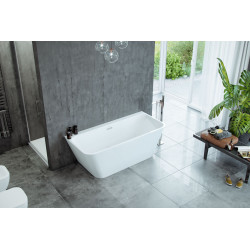 Lila 2.0 wanna prostokątna 170x75 cm przyścienna, biały połysk