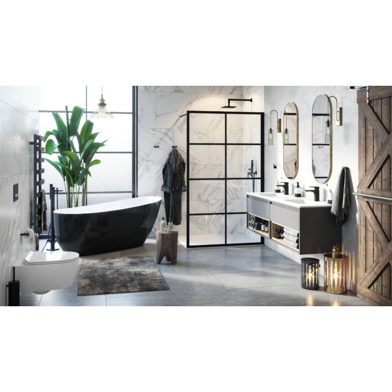 Excellent Keria bateria wannowa wolnostojąca   czarny mat