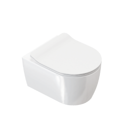 Doto D 48 miska WC 48 cm wisząca bezrantowa z deską wolnoopadającą, biały połysk