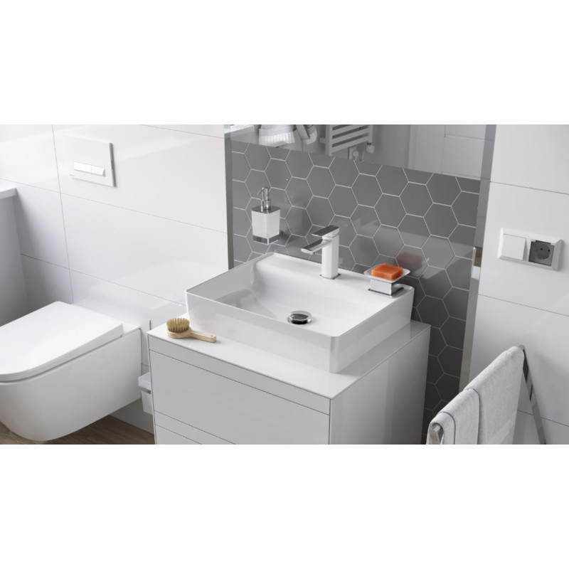 Excellent Riko mydelniczka stojąca szklana  chrom