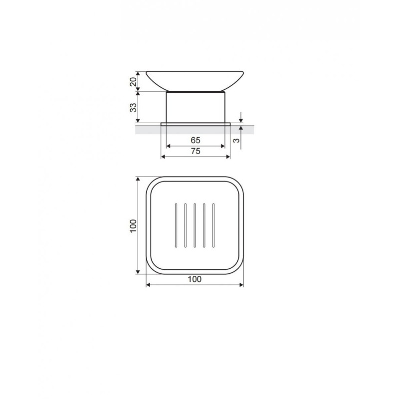 Excellent Riko mydelniczka stojąca szklana  chrom