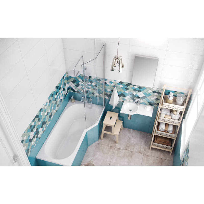 Be Spot parawan nawannowy gięty 75x140cm 1-częściowy prawy, chrom