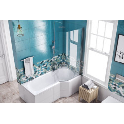 Be Spot parawan nawannowy gięty 75x140cm 1-częściowy prawy, chrom