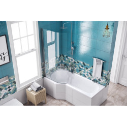 Be Spot parawan nawannowy gięty 75x140cm 1-częściowy lewy, chrom