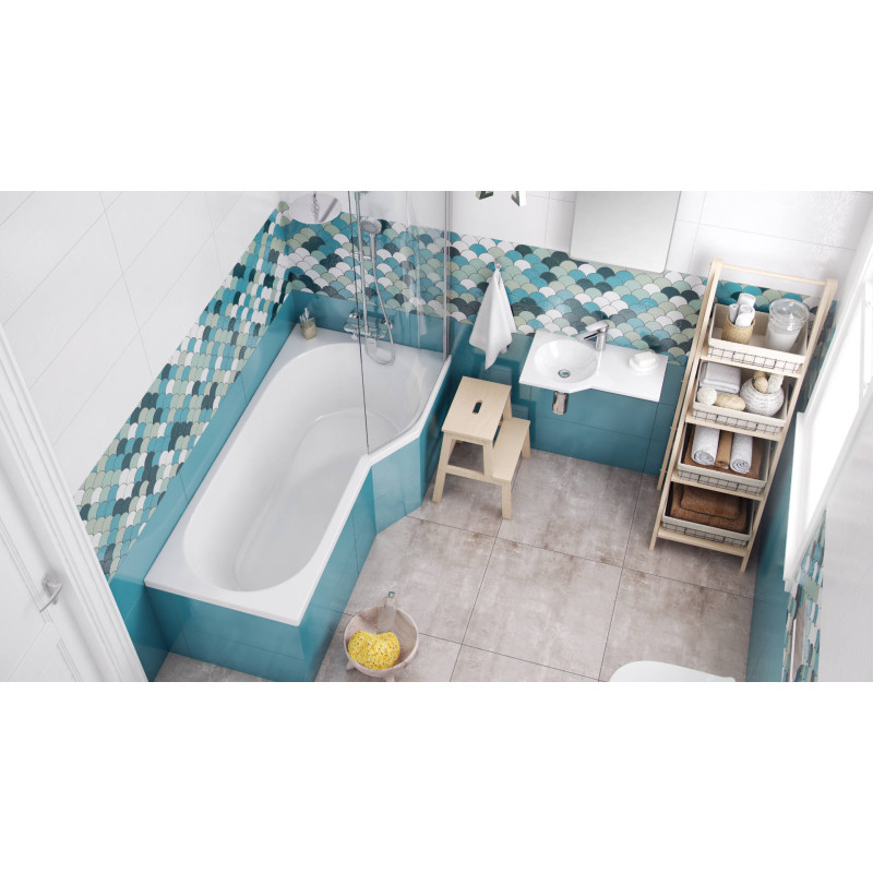 Be Spot umywalka wisząca Solid Surface 60x34 cm lewa z otworem na baterię, biały połysk