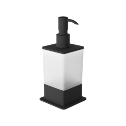 Riko dozownik do mydła w płynie stojący, czarny  mat