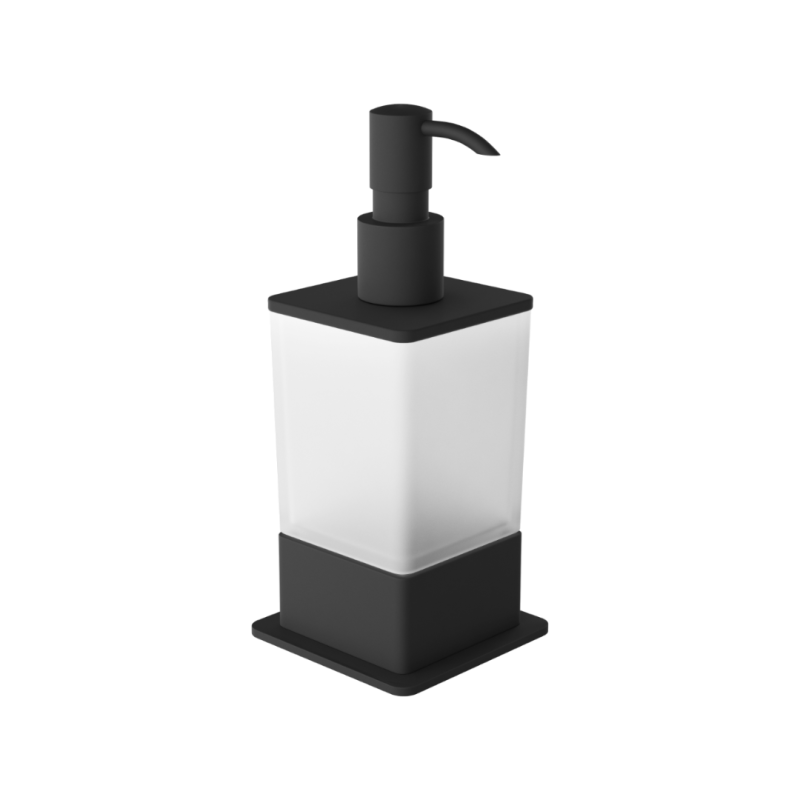 Riko dozownik do mydła w płynie stojący, czarny  mat