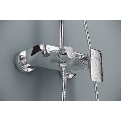 Altar zestaw prysznicowy ścienny z deszczownicą 20 x 20 cm, z wylewką, chrom