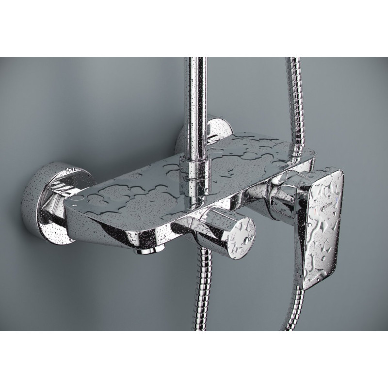 Altar zestaw prysznicowy ścienny z deszczownicą 20 x 20 cm, z wylewką, chrom