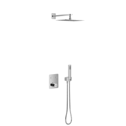 Krotos zestaw prysznicowo-wannowy podtynkowy z deszczownicą 20x30cm 2 funkcyjny, chrom
