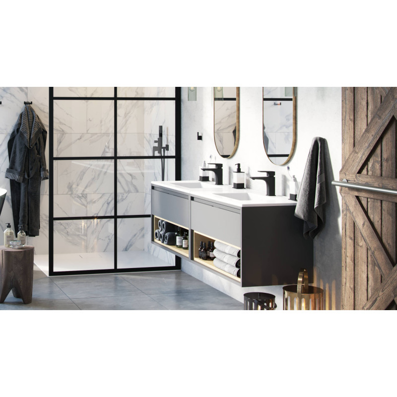 Excellent Keria bateria umywalkowa stojąca  czarny mat