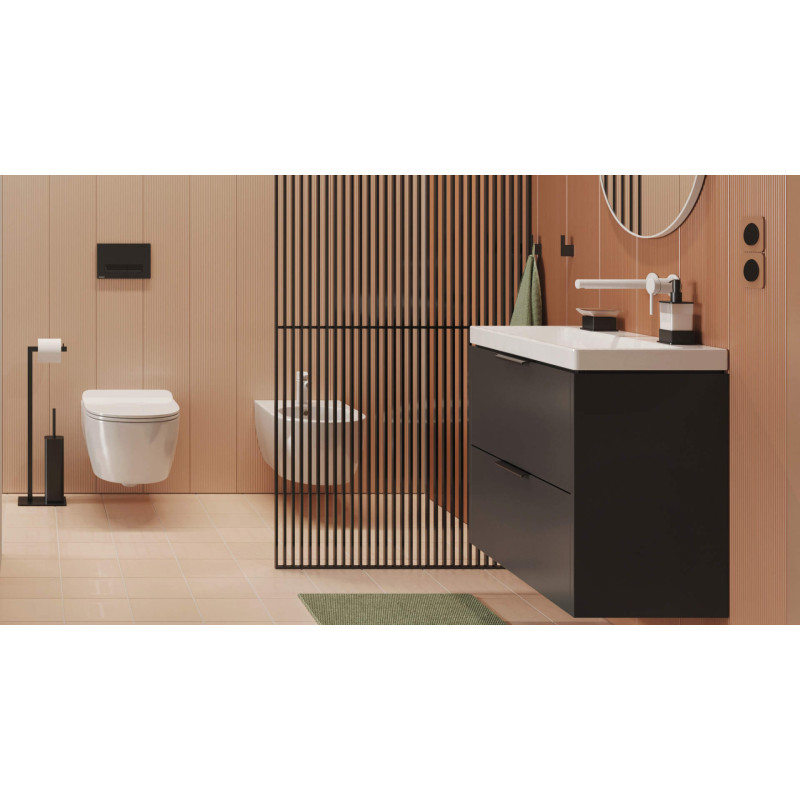 Excellent Riko stojak na papier ze szczotką  czarny mat