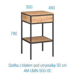 Elegancka Szafka MODUS 50 cm z Blatem - Idealne Uzupełnienie Twojej Łazienki