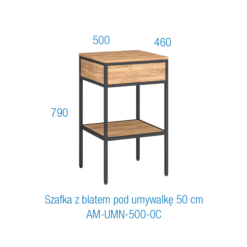 Elegancka Szafka MODUS 50 cm z Blatem - Idealne Uzupełnienie Twojej Łazienki