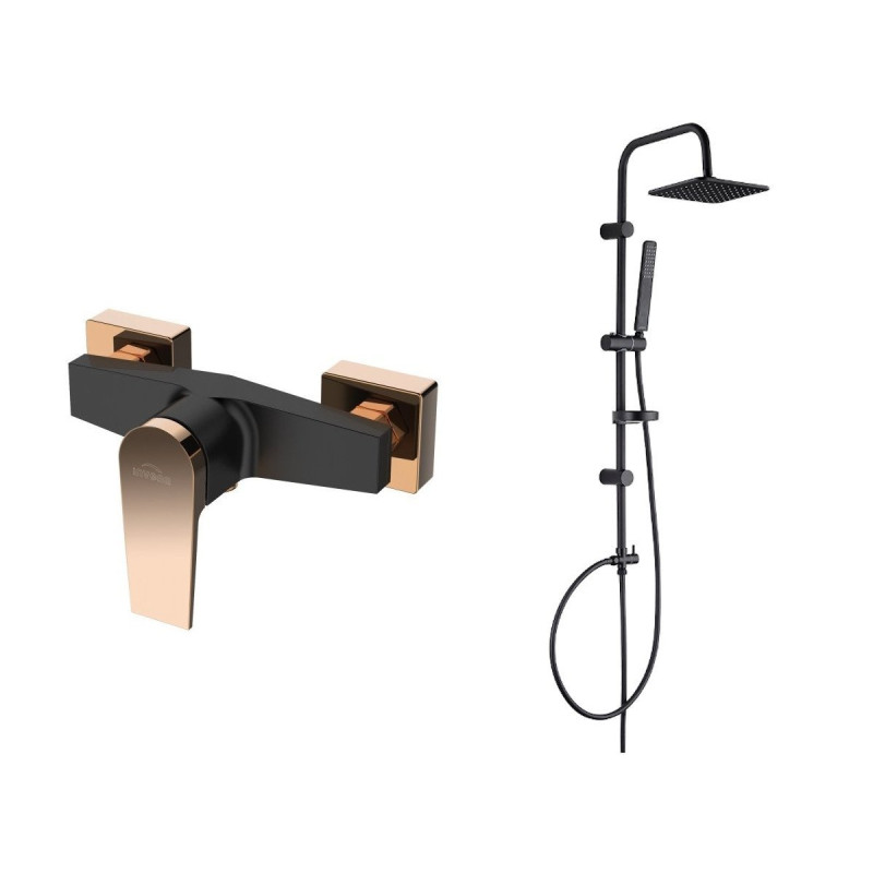 Luksusowy zestaw natryskowy Midnight z deszczownicą Ares - nowoczesny design!