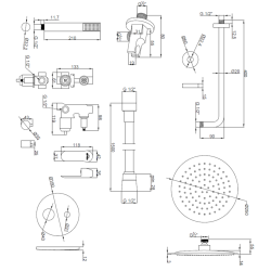 Podtynkowy Zestaw Prysznicowy Siros Invena, Czarny, 2-funkcyjny, BS-90-012