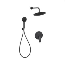 Elegancki zestaw podtynkowy Siros z czarną baterią 2-funkcyjną Invena