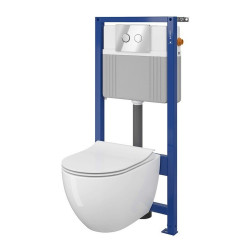 Zestaw ZEN: Pneumatyczna WC, Miska Cersanit + Chromowany Przycisk - Elegancja i Funkcjonalność