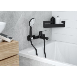 Elegancka Bateria Wannowa Jasmin Nero – Ścienna Czarna BGJ_N10M